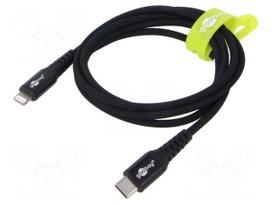 Cable | USB 2.0 | Apple Lightning plug,USB C plug | 1m | black | 60W