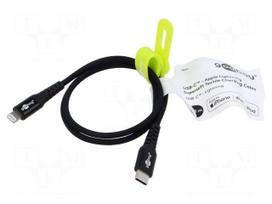Cable | USB 2.0 | Apple Lightning plug,USB C plug | 0.5m | black