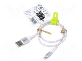 Cable | USB 2.0 | Apple Lightning plug,USB A plug | 0.5m | white