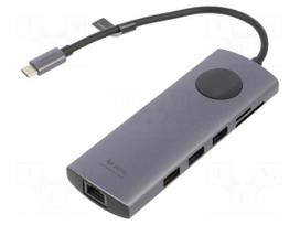 Hub USB | USB 2.0,USB 3.0 | grey | Number of ports: 10 | 0.15m