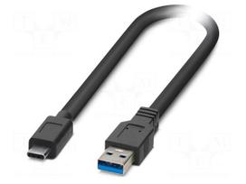 Cable | USB 3.2 Gen 1 | USB A plug,USB C plug | 1m | black | Cu | PVC
