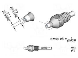 Tip: for desoldering irons | 2x1.1mm