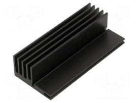 Heatsink: extruded | grilled | black | L: 100mm | W: 25mm | H: 45mm