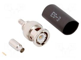 Connector: BNC | plug | male | straight | 50Ω | soldering,crimped | PTFE