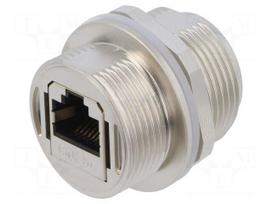 Connector: RJ45 | coupler | 17 | Cat 5e | shielded | gold-plated | 8p8c