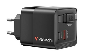 Verbatim 32217 GaN Charger 65W 2x USB-C / USB-A + Adapter