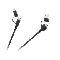 Išmaniųjų telefonų atsarginės dalys // Kabeliai // Kabel wtyk USB A/C - wtyk USB C/lightning (2+2) 1m