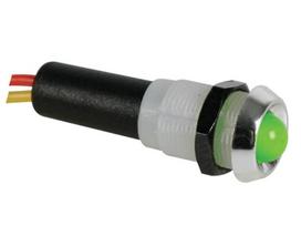 LED LAMP 5V GREEN - CHROME HOUSING