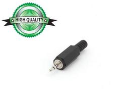 2.5mm MALE JACK CONNECTOR - PLASTIC BLACK STEREO