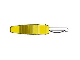 MATING CONNECTOR 4mm WITH TRANSVERSE HOLE AND SOLDERING END / YELLOW (VQ 30)