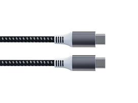 USB cable - USB 2.0 C to C 60W, 480Mbps, magnetic, nickel plated, cotton braided cable - 1 meter