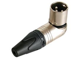 NEUTRIK - XLR MALE CABLE CONNECTOR, 3-POLE, RIGHT ANGLE, NICKEL HOUSING, SILVER CONTACTS