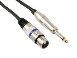 XLR CABLE - XLR FEMALE to JACK 6.35 mm - MONO - 6 m
