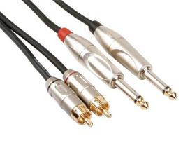 RCA-JACK CABLE - 2 x RCA MALE to JACK 6.35 mm - MONO - 5 m