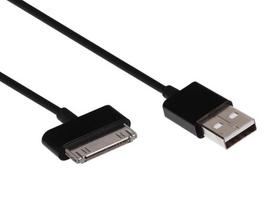 USB 2.0 A MALE to APPLE 30-PIN MALE CABLE - BLACK - 1 m