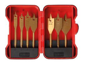 FLAT WOOD DRILL SET - TITANIUM COATED - 7 pcs