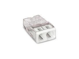 COMPACT SPLICING CONNECTOR - FOR SOLID CONDUCTORS - max. 2.5 mm² - 2-CONDUCTOR - TRANSPARENT HOUSING - WHITE COVER