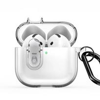 Dėklai ausinėms Dux Ducis Apple AirPods 4 PECL Series PC+TPU Cover with Hook Clear