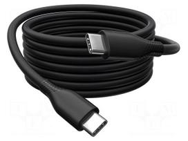 Cable | USB 2.0 | USB C plug,both sides | nickel plated | 0.5m | black