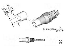 Tip: for desoldering irons | 4.6x2.2mm