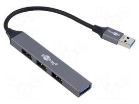 Hub USB | USB A socket x4,USB A plug | USB 2.0,USB 3.2 | PnP | grey