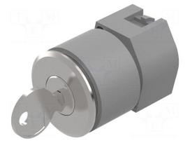 Switch: rotary with key | 30mm | Stabl.pos: 2 | silver | none | IP65