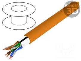Wire | BiTLAN | S/FTP | Cat 6 | 4x2x23AWG | Cu | wire | LSZH | orange | 7.3mm