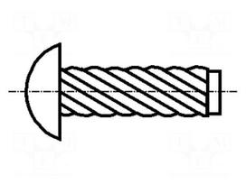 Screw rivet pin | A2 stainless steel | BN 689 | Ø: 1.47mm | L: 3.17mm