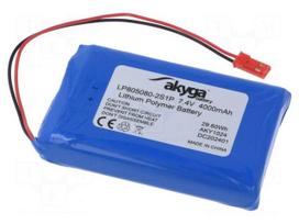 Re-battery: Li-Po | 4000mAh | 7.4V | cables,JST SYP-02T-1 socket