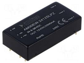 Converter: DC/DC | 30W | Uin: 9÷36VDC | Uout: 12VDC | Iin: 1388mA | THT