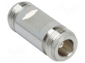 Adapter | N female,both sides | Insulation: PTFE | 50Ω | brass