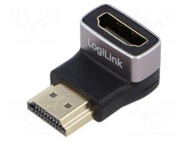 Adapter | HDMI socket,HDMI plug 90° up/down | HDMI 2.1 | black