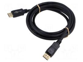 Cable | DisplayPort plug,both sides | PVC | Len: 3m | black | Core: CCS