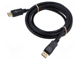 Cable | DisplayPort plug,both sides | PVC | Len: 3m | black | Core: Cu
