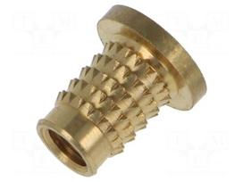 Threaded insert | brass | M6 | BN 37898 | L: 12.3mm | for plastic