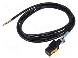 Cable | cable | PVC | 3m | black | Ioper.max: 16A | female | Imax: 16A | PIN: 3