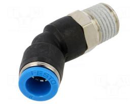 Push-in fitting | angled 45° | -0.95÷6bar | Thread: R 1/4" | QS
