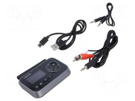 BT receiver | black | Jack 3,5mm,USB C socket | 10m | Bluetooth: 5.0