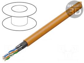 Wire | S/FTP | Cat 7 | 4x2x23AWG | OFC | wire | LSZH | orange | 50m | CPR: Dca