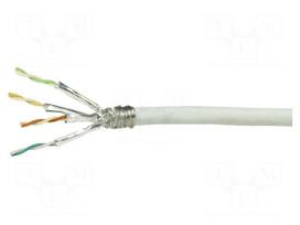 Wire | S/FTP | Cat 6 | 4x2x23AWG | CCA | wire | PVC | grey | 100m | CPR: Eca