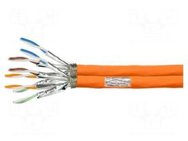 Wire | S/FTP | Cat 7 | 2x4x2x23AWG | Cu | wire | LSZH | orange | 50m | CPR: Dca