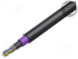 Wire | S/FTP | Cat 7 | 4x2x23AWG | Cu | wire | PE | black | 100m | CPR: Eca