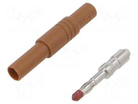 Laboratory connector: 4mm banana | plug | 24A | 1kVDC | brown | 3mΩ