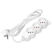 Elektros prekės // Maitinimo prailgintuvų, skirstytuvų ir UK bei USA adapterių rinkinys // Przedłużacz 3-krotny 2P+Z, 5m H05VV-F 3x1,5mm2, Imax=16A, płaska wtyczka, biały