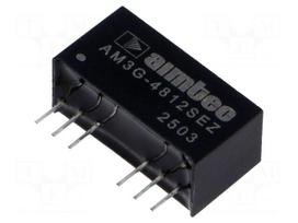 Converter: DC/DC | 3W | Uin: 36÷72VDC | Uout: 12VDC | Iout: 250mA | SIP8