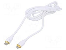 Cable | USB 2.0 | Apple Lightning plug,USB C plug | 1.5m | white
