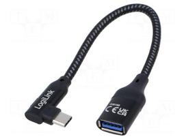 Cable | USB 3.2 Gen 2 | USB A socket,USB C angled plug | 0.2m | PVC