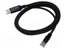 Cable | USB 3.0 | RJ45 plug,USB A plug | nickel plated | 2m | black