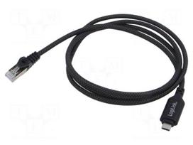 Cable | USB 3.2 Gen 1 | RJ45 plug,USB C plug | nickel plated | 2m