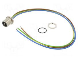 Connector: 7/8" | socket | series 41 | 0.5m | male | PIN: 3 | unshielded